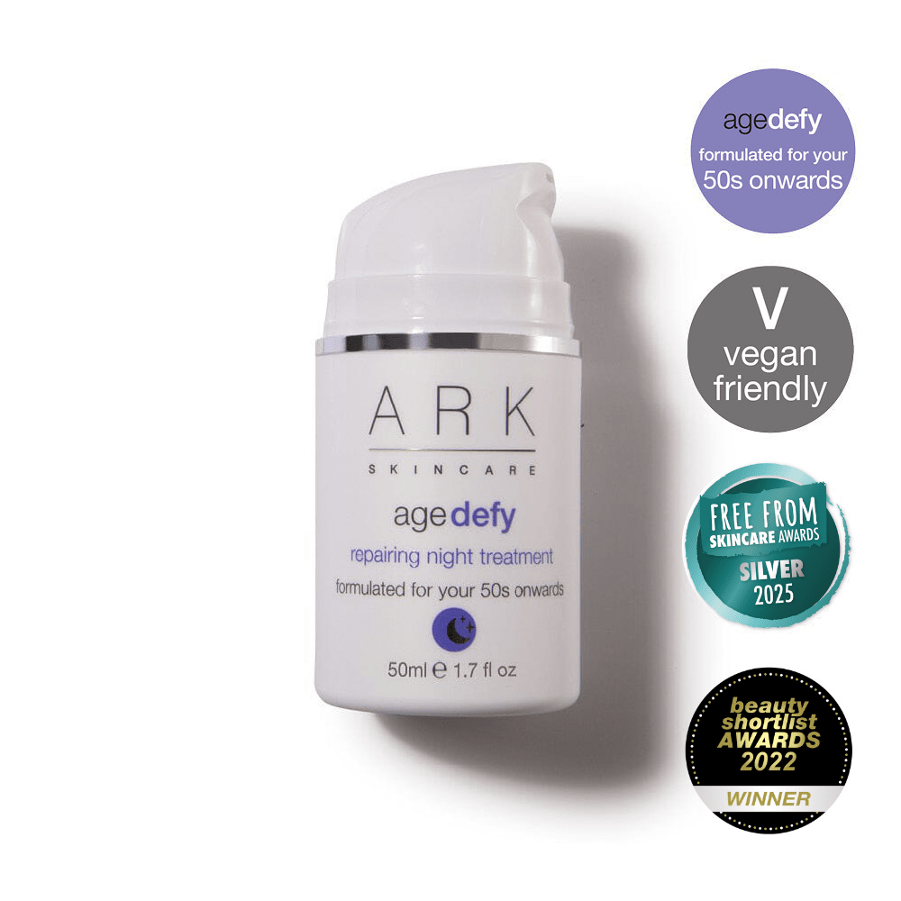 The Age Defy Night Treatment has a rich, luxurious cream texture. Repairs skin as you sleep  & reduces wrinkle depth. Free From Awards Finalist.