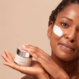 Model using ARK Skincare's Detoxifying Clay Masque. Luxurious dual clay formula. Cruelty free & 100% vegan