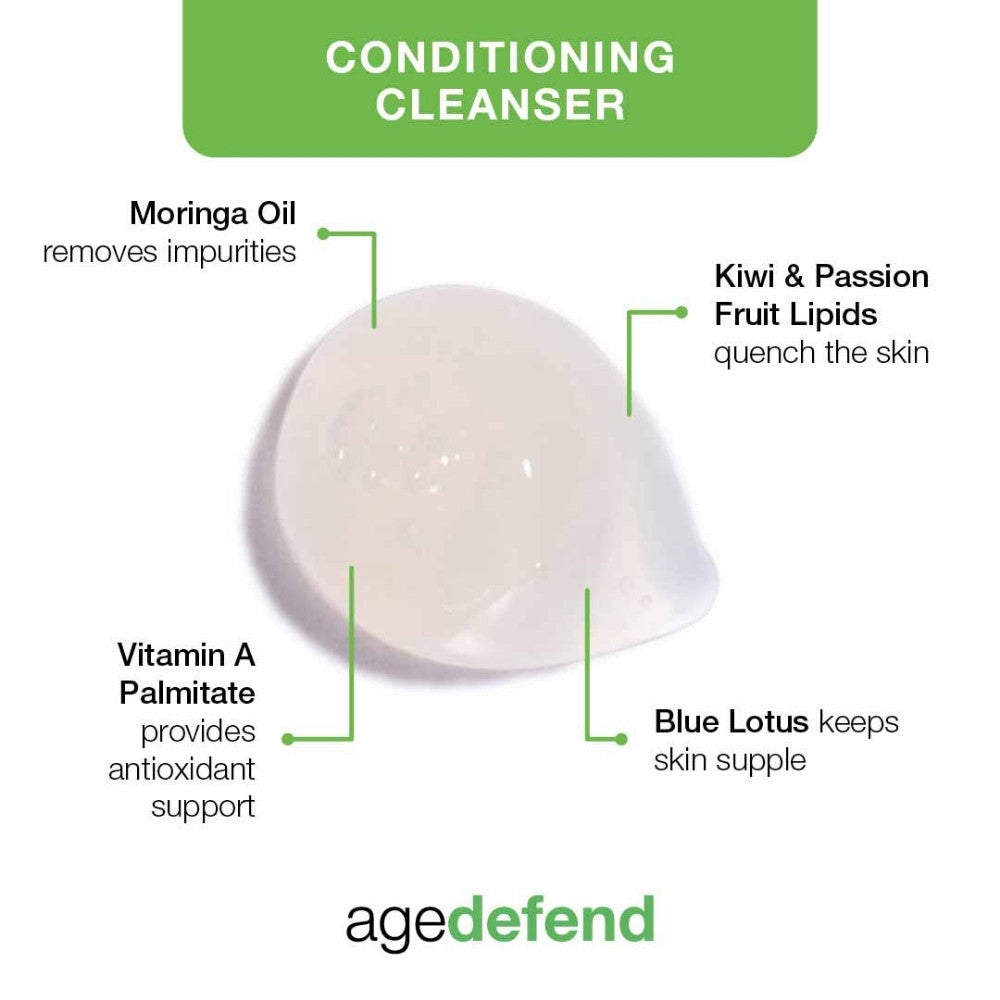 ARK's  Age Defend Conditioning Cleanser has a nourishing gel texture which cleans skin thoroughly but gently