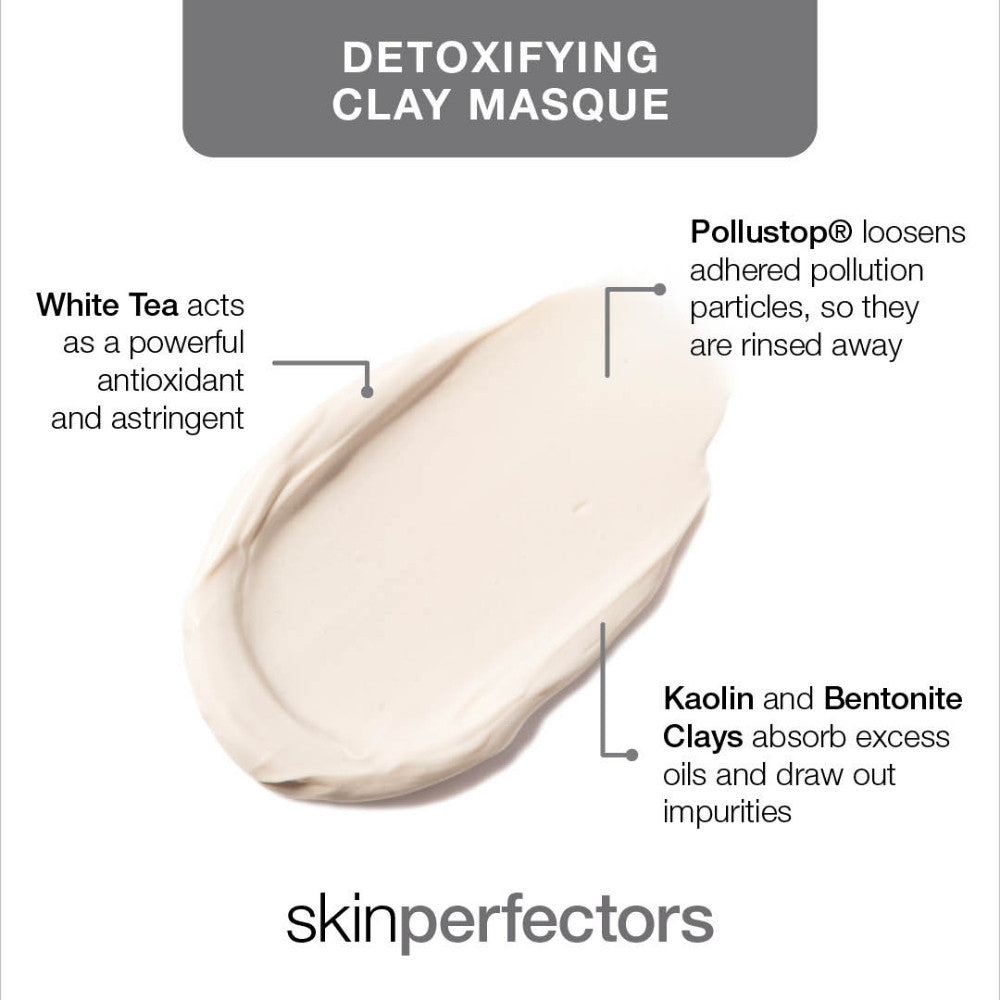 Formulated to target inflammation & blemishes the Detoxifying Clay Mask absorbs excess oils, draws out impurities.