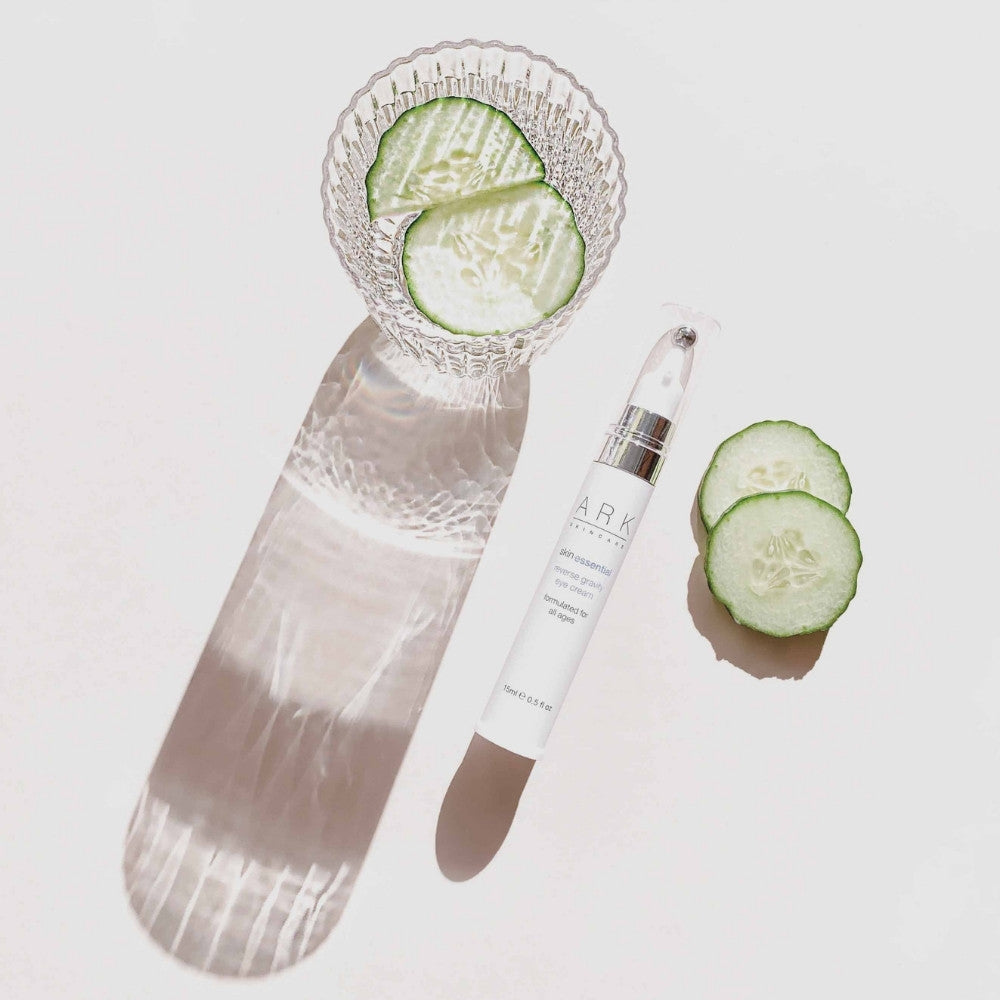 ARK's Reverse Gravity Eye Cream contains powerful natural ingredients to firm & reduce puffiness includes a massage ball